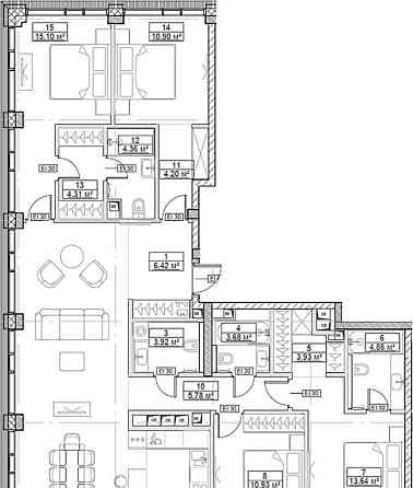 4-комн. квартира, 137.2 м2, 45/48 эт. Москва