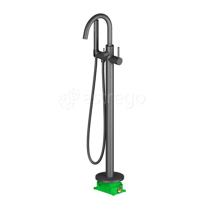 Смеситель напольный для ванны с душем Timo Saona 2310/03Y-CR черный 2310-03Y-CR Москва - изображение 1