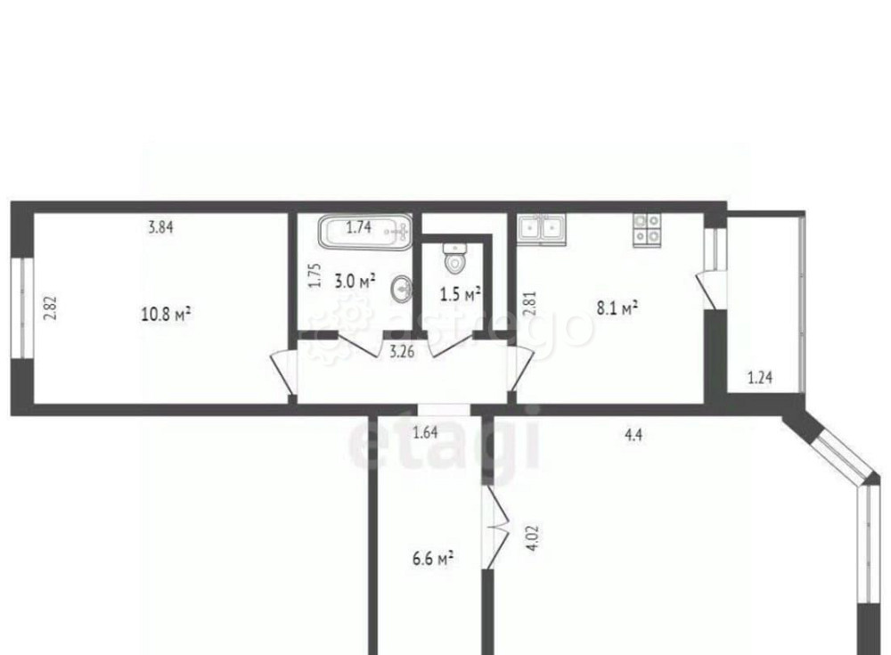2-комн. квартира, 55.3 м2, 12/17 эт. Звенигород - изображение 4
