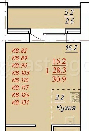 1-комн. квартира, 31.9 м2, 2/14 эт. Новоалтайск - изображение 1