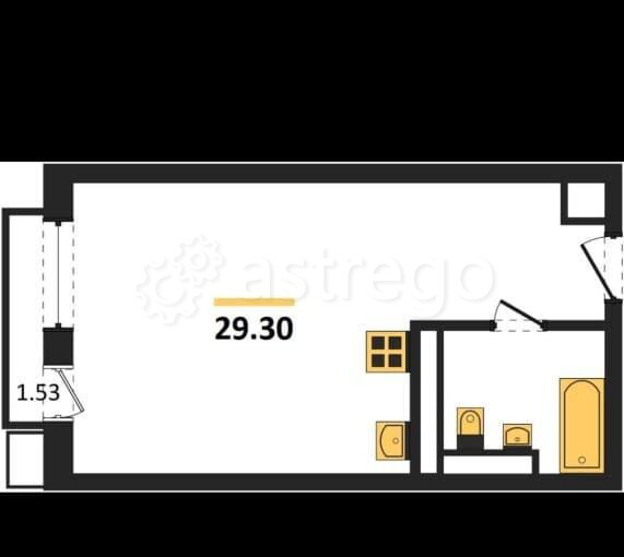Студия, 29.3 м2, 6/18 эт. Жуковский - изображение 1