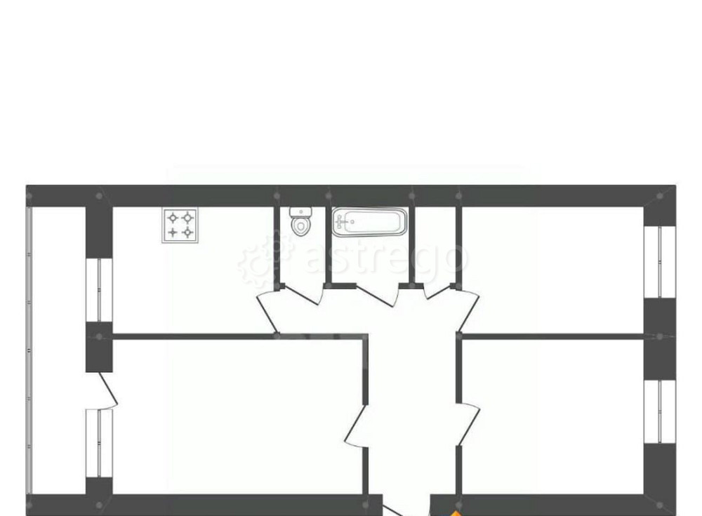 3-комн. квартира, 58.4 м2, 3/5 эт. Белогорск - изображение 2