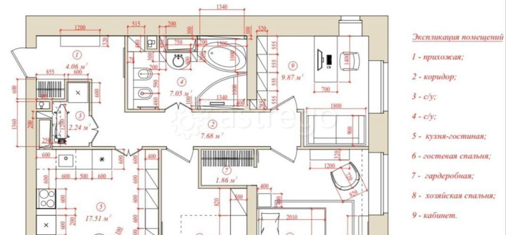 4-комн. квартира, 76.6 м2, 4/45 эт. Красногорск - изображение 1