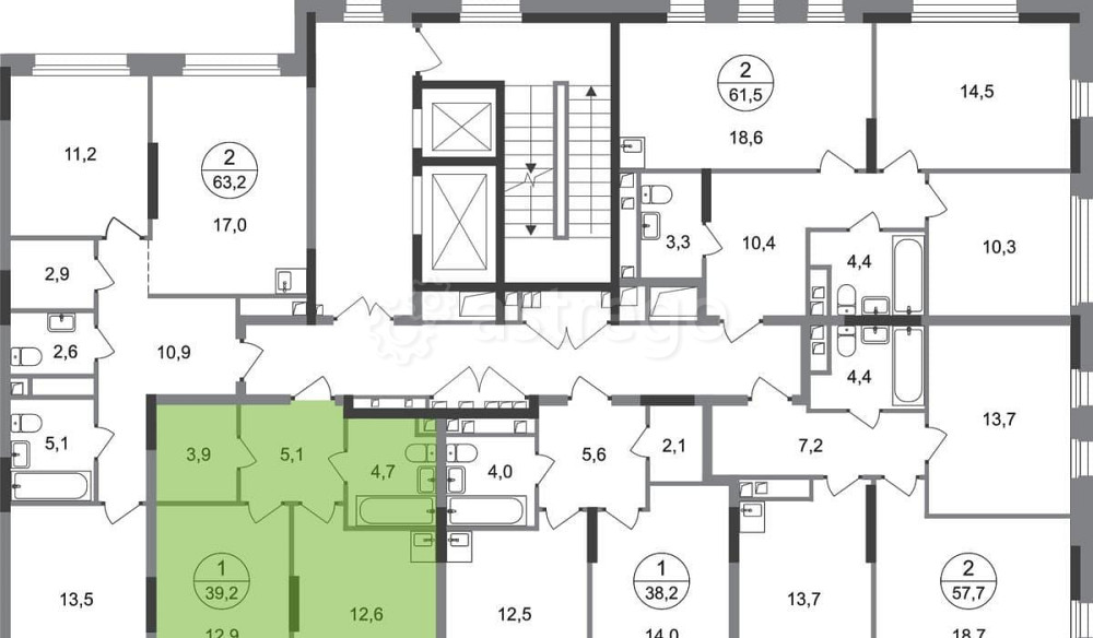 1-комн. квартира, 39 м2, 2/17 эт. Москва - изображение 10