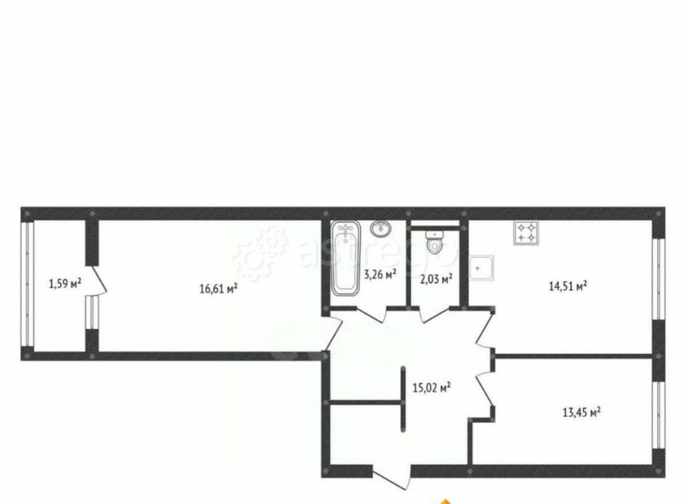 3-комн. квартира, 65 м2, 11/17 эт. Уфа - изображение 1
