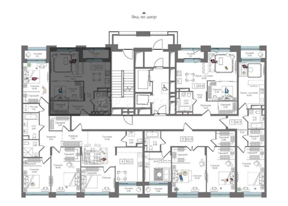 1-комн. квартира, 42.8 м2, 13/17 эт. Москва - изображение 3