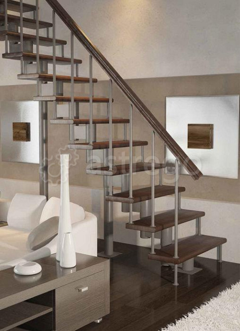 Модульная лестница Стандарт (прямой марш) металлическая Новосибирск - изображение 1