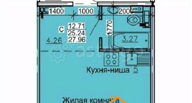 Студия, 27.96 м2, 2/10 эт. Барнаул - изображение 1