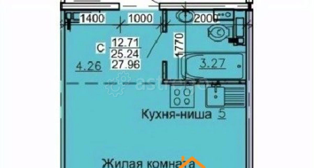 Студия, 27.96 м2, 2/10 эт. Барнаул - изображение 1