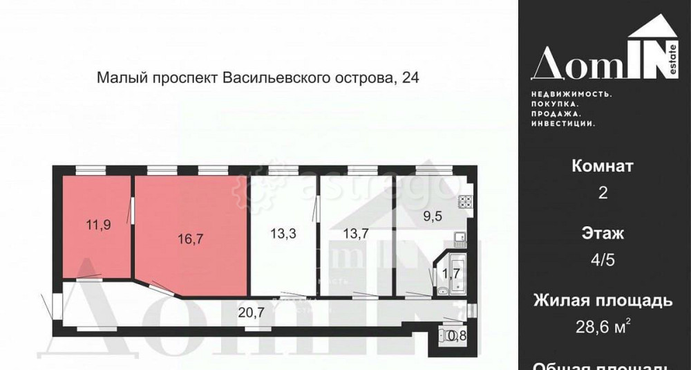 Комната, 16 м2, 4/5 эт. Санкт-Петербург - изображение 6
