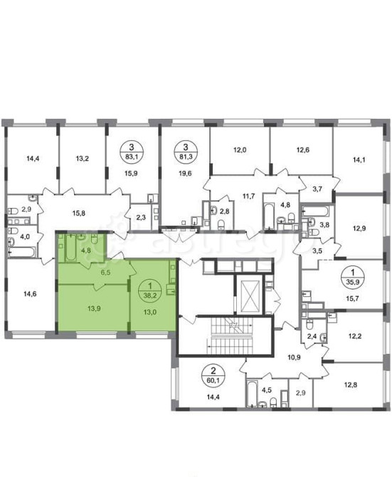 1-комн. квартира, 38 м2, 8/17 эт. Москва - изображение 4