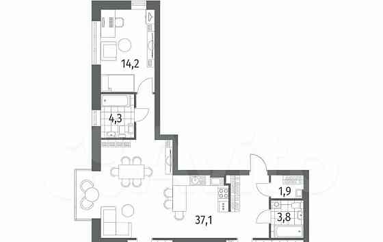 3-комн. квартира, 110.8 м2, 11/12 эт. Санкт-Петербург