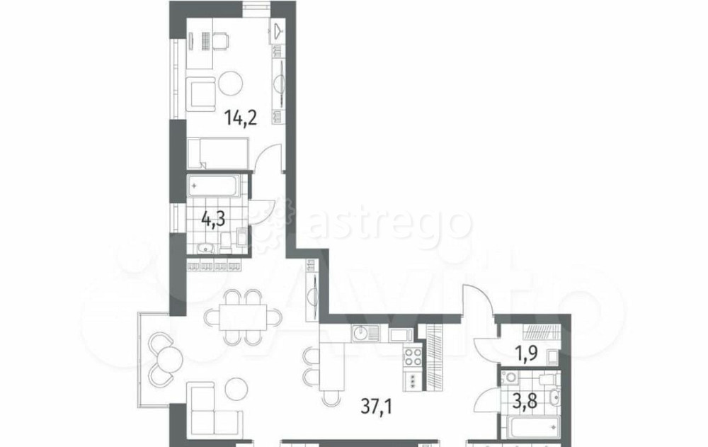 3-комн. квартира, 110.8 м2, 11/12 эт. Санкт-Петербург - изображение 2