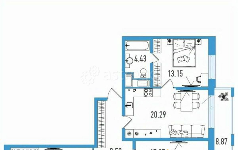 3-комн. квартира, 89.29 м2, 6/18 эт. Санкт-Петербург - изображение 1