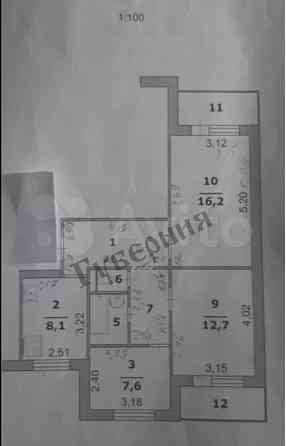3-комн. квартира, 60 м2, 8/9 эт. Белгород