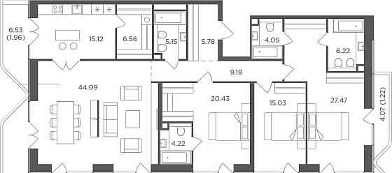 4-комн. квартира, 178.4 м2, 18/19 эт. Москва