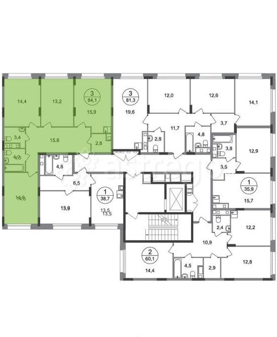 3-комн. квартира, 84 м2, 2/17 эт. Москва - изображение 4