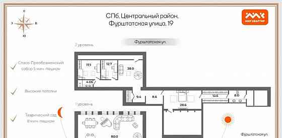 4-комн. квартира, 283 м2, 3/3 эт. Санкт-Петербург