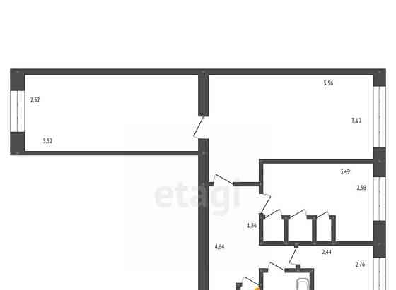 3-комн. квартира, 58.9 м2, 1/2 эт. Белогорск