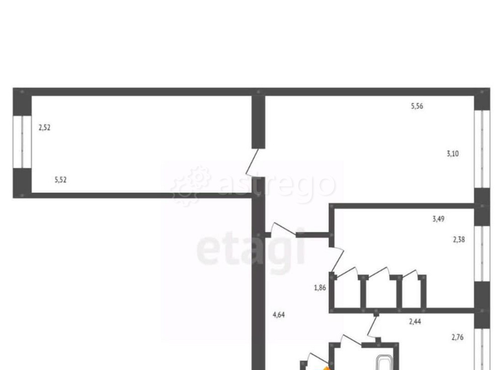 3-комн. квартира, 58.9 м2, 1/2 эт. Белогорск - изображение 3