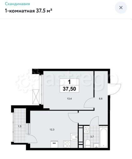 1-комн. квартира, 38 м2, 11/17 эт. Москва - изображение 4