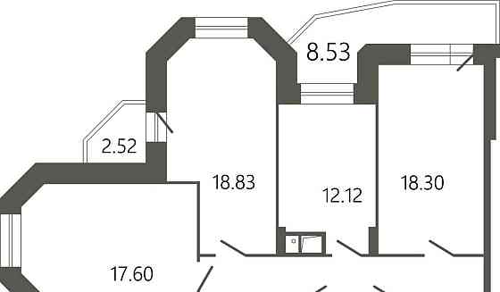 3-комн. квартира, 93.46 м2, 9/17 эт. Подольск