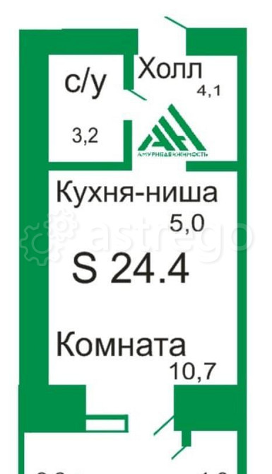 1-комн. квартира, 24.4 м2, 8/14 эт. Благовещенск - изображение 9