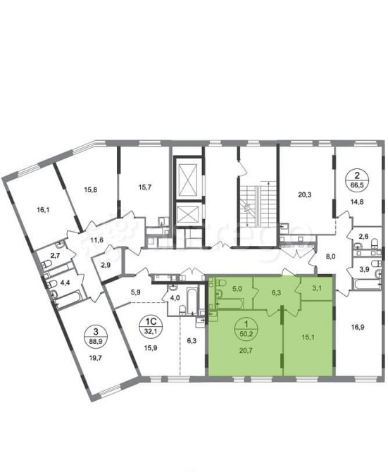 1-комн. квартира, 50 м2, 6/17 эт. Москва - изображение 4