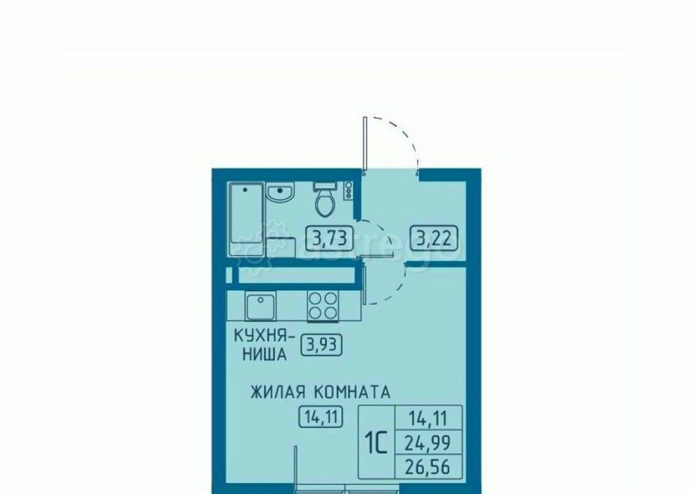 Студия, 26.56 м2, 13/20 эт. Красноярск - изображение 7