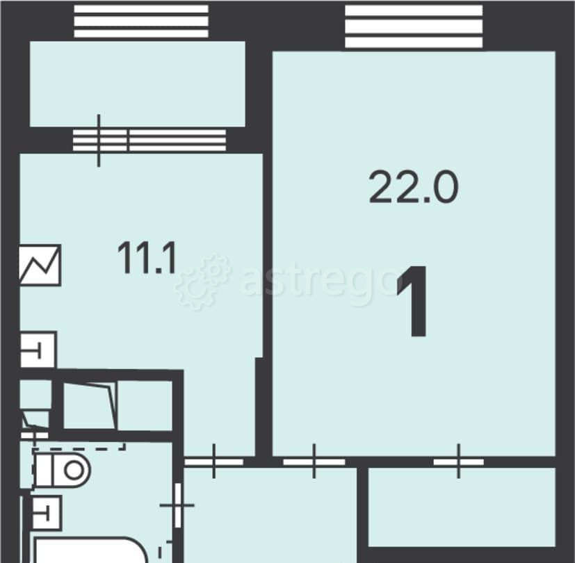 1-комн. квартира, 44 м2, 2/17 эт. Москва - изображение 4
