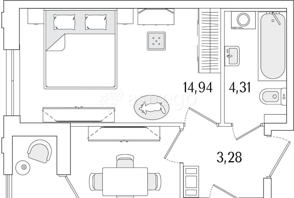 1-комн. квартира, 35.6 м2, 9/13 эт. Санкт-Петербург - изображение 1