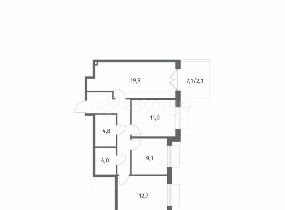 3-комн. квартира, 74.9 м2, 1/8 эт. Санкт-Петербург - изображение 1