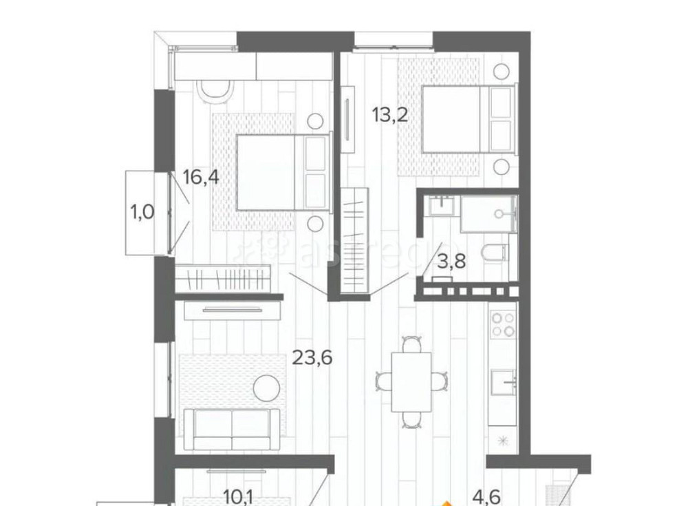 4-комн. квартира, 85.39 м2, 4/9 эт. Барнаул - изображение 1