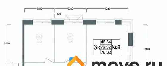 3-комн. квартира, 76.32 м2, 12/17 эт. Наро-Фоминск