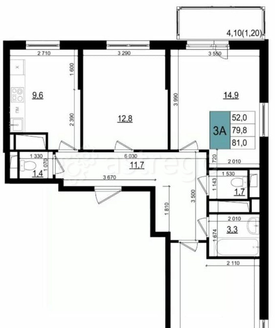 3-комн. квартира, 81 м2, 24/25 эт. Одинцово - изображение 1