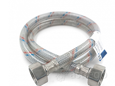 Подводка для воды Гибкая 1/2" г/г (ВР/ВР) 1, 0м Aqualine, с ПВХ Покрытием Уфа - изображение 1