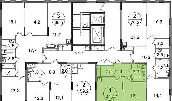 1-комн. квартира, 41 м2, 15/17 эт. Москва