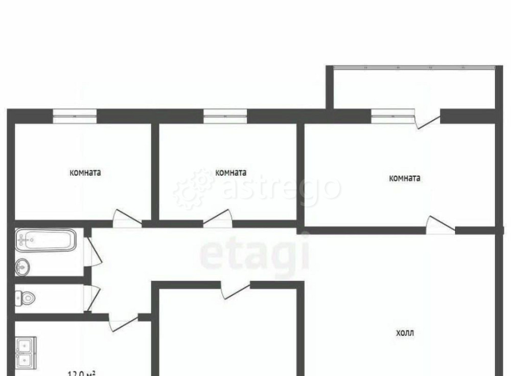 4-комн. квартира, 102.5 м2, 4/4 эт. Коломна - изображение 1