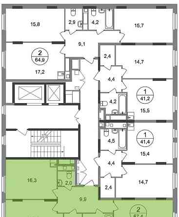 2-комн. квартира, 67 м2, 10/17 эт. Москва