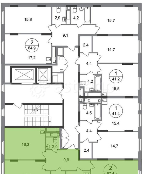 2-комн. квартира, 67 м2, 10/17 эт. Москва - изображение 4
