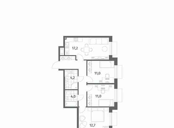 3-комн. квартира, 71.1 м2, 2/8 эт. Санкт-Петербург