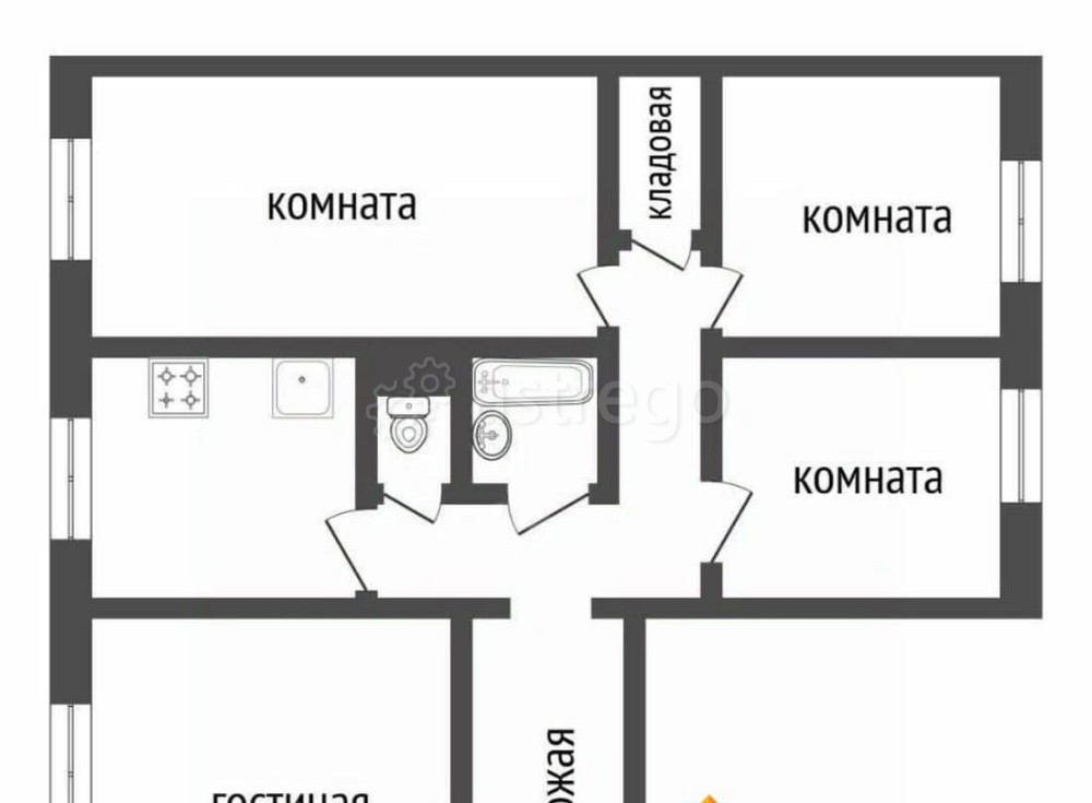 4-комн. квартира, 84 м2, 1/10 эт. Красноярск - изображение 2