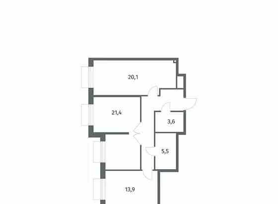 2-комн. квартира, 75.9 м2, 2/8 эт. Санкт-Петербург