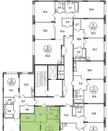 1-комн. квартира, 47 м2, 2/17 эт. Москва