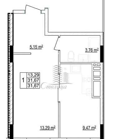 1-комн. квартира, 32 м2, 3/6 эт. Белгород