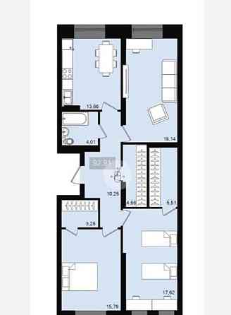 3-комн. квартира, 92.91 м2, 8/20 эт. Красноярск