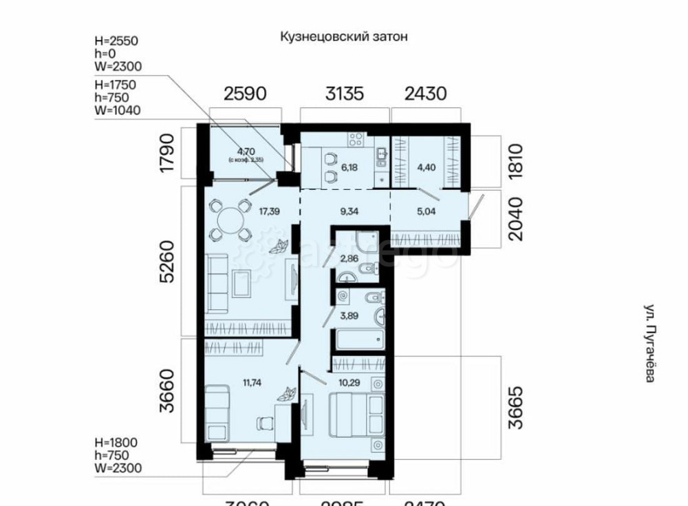 3-комн. квартира, 73.48 м2, 7/31 эт. Уфа - изображение 7