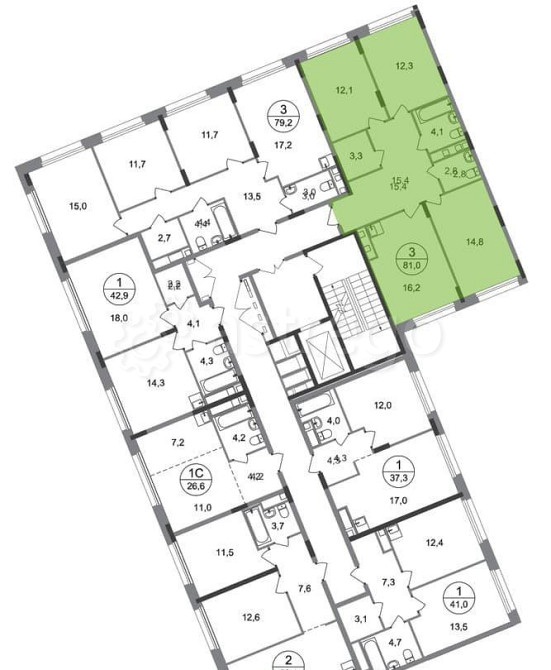 3-комн. квартира, 81 м2, 8/17 эт. Москва - изображение 4