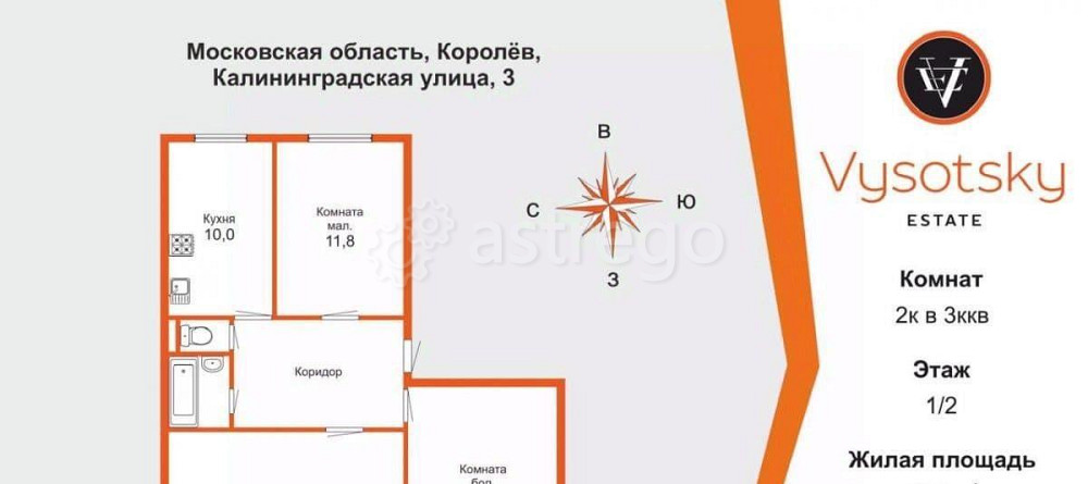 Комната, 15.6 м2, 1/2 эт. Королев - изображение 7