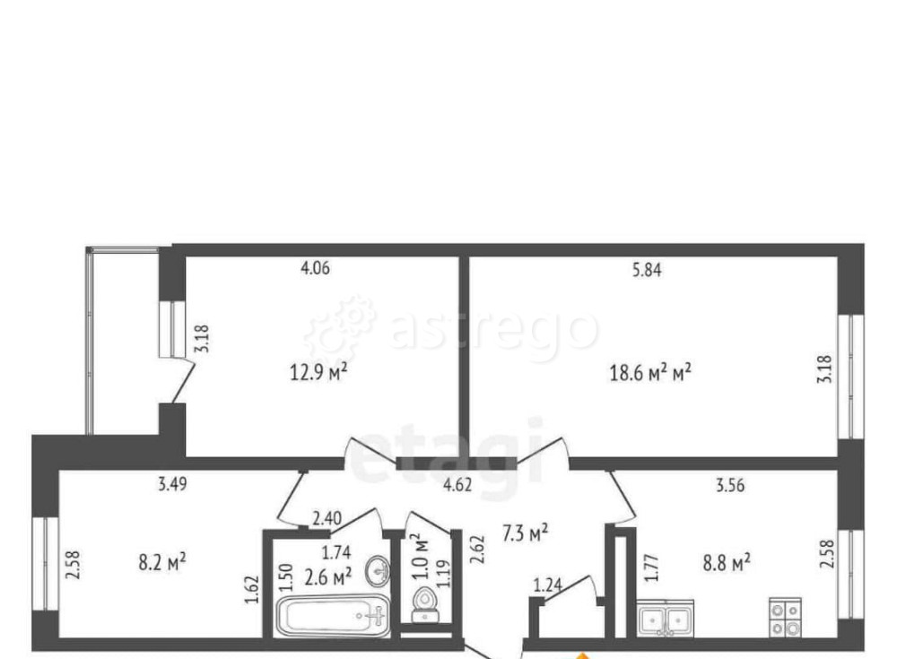 3-комн. квартира, 62 м2, 5/5 эт. Коряжма - изображение 6